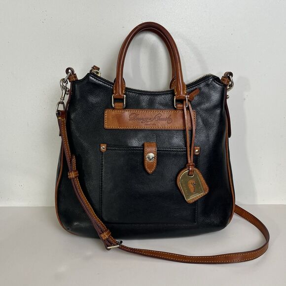 Dooney Bourke Florentine Vacchetta Leather Satchel Crossbody Old Money Heritage - Picture 2 of 13
